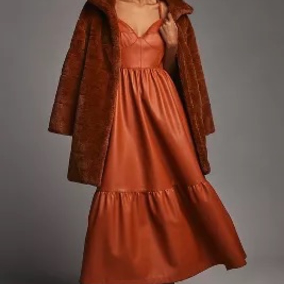 PIlcro faux leather structured dress size 2 - Picture 3 of 9